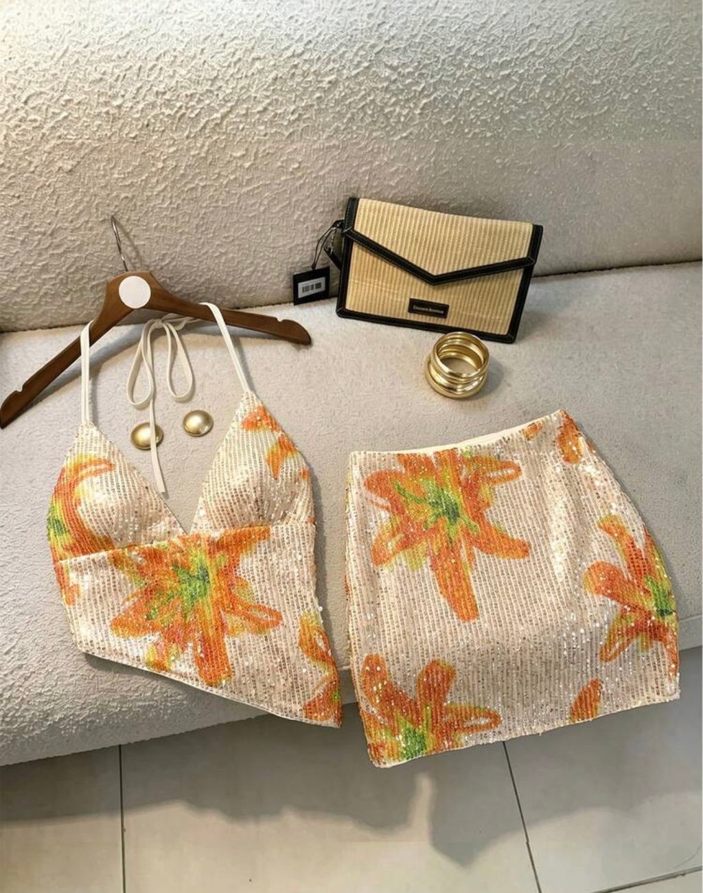 Sunset Sparkle Skirt Set