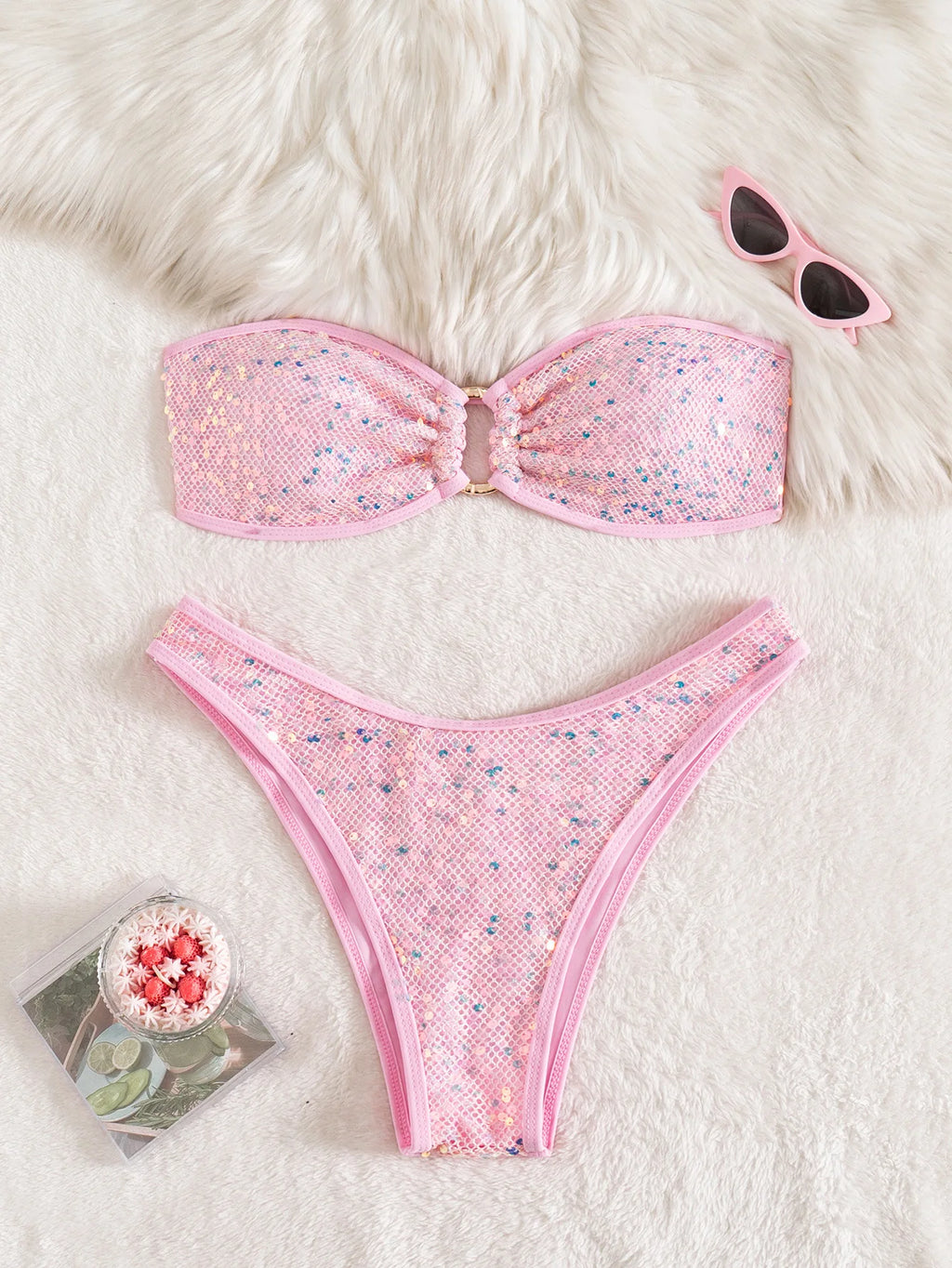 Malibu Strapless Sparkle Set